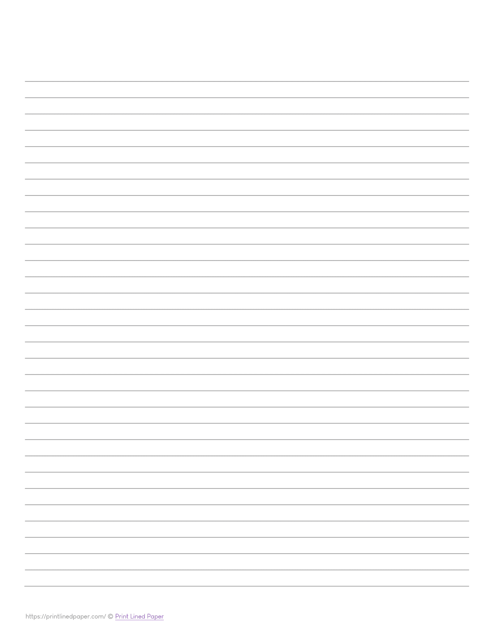 Lined Paper Template – No Vertical Line – College Ruled 7.1mm